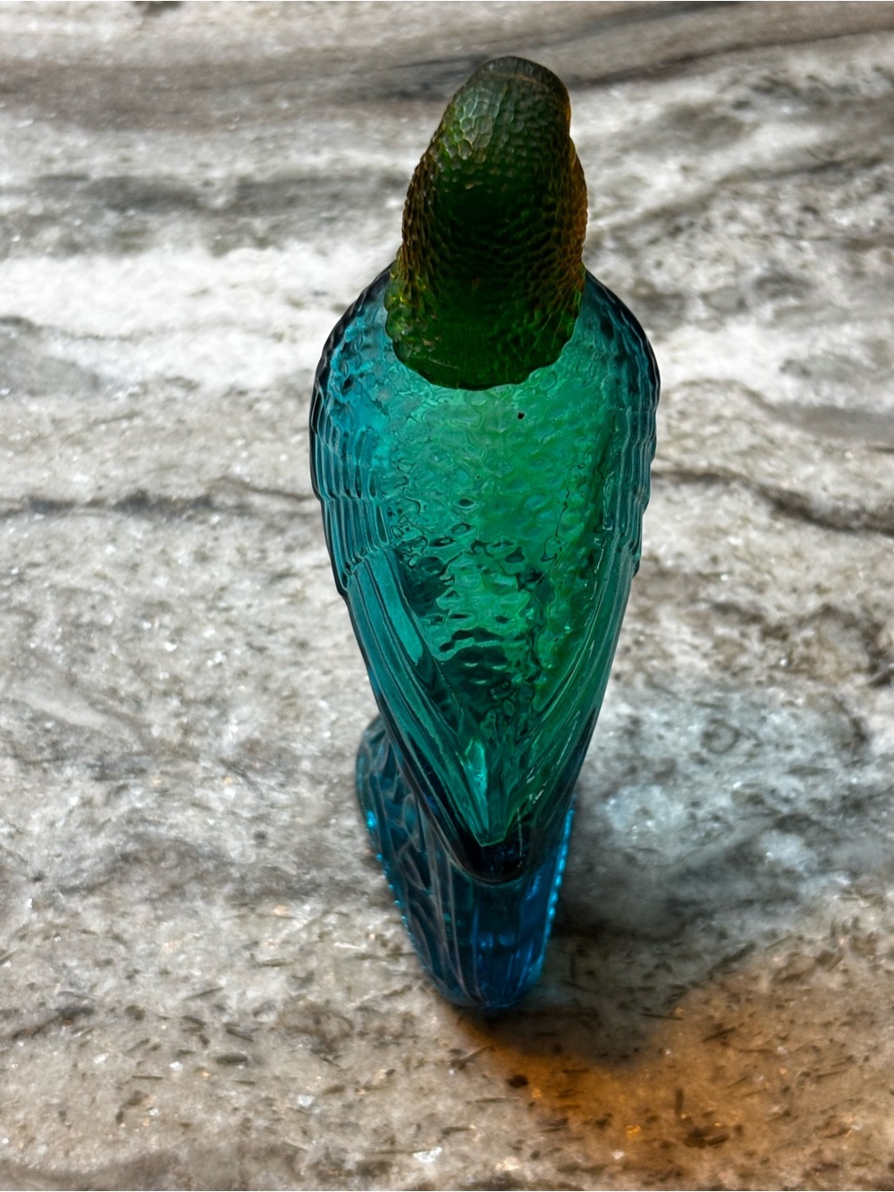 Avon Blue & Amber Glass Parrot Figurine / Decanter 🦜 - Picture 2 of 3